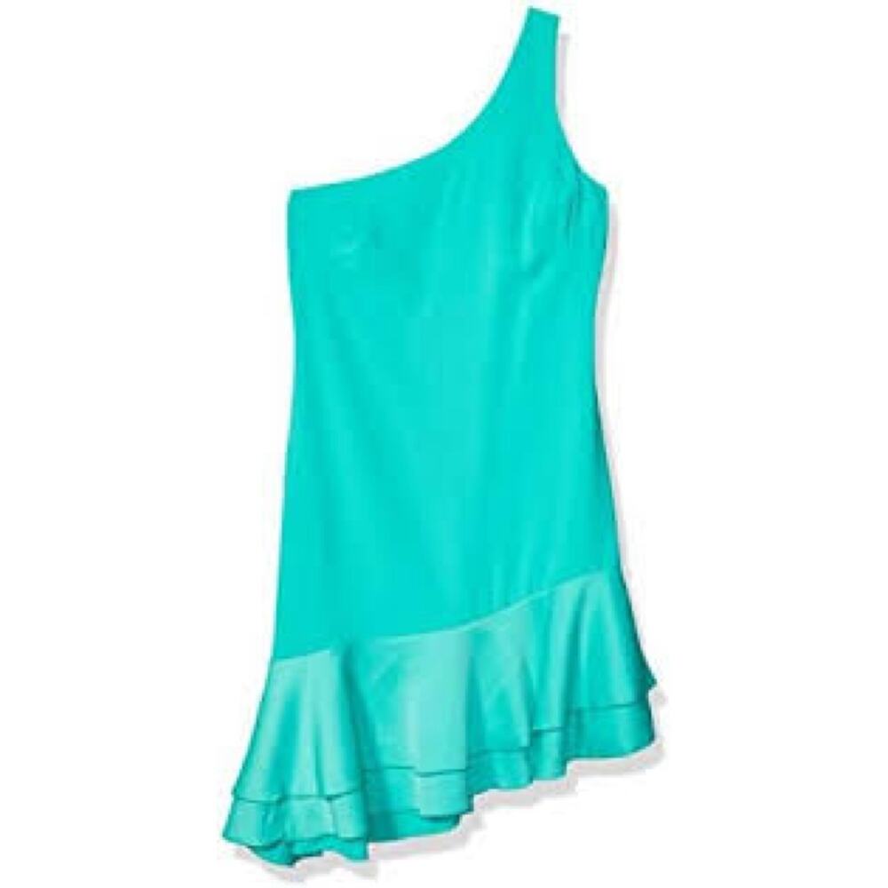 Trina Turk Women's Size 6 Lunaria One Shoulder Asymmetrical Dress Cabana Teal - Picture 4 of 14